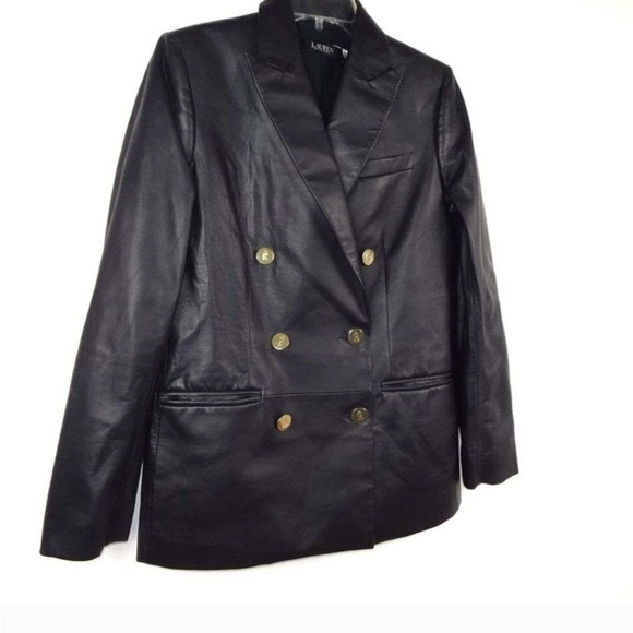 Ralph Lauren Lamb Skin Leather Blazer - Picture 2 of 5